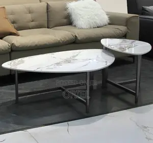 Coffee Tables; Oval Marble Accent Table for Living Rooms