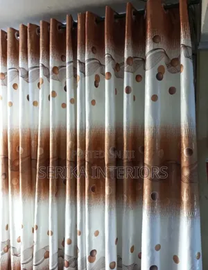 Brown and White Mix Curtains Curtains Environmental Friendly Justice