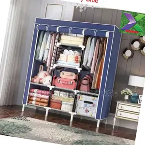 Three Column Metallic Portable Wardrobe