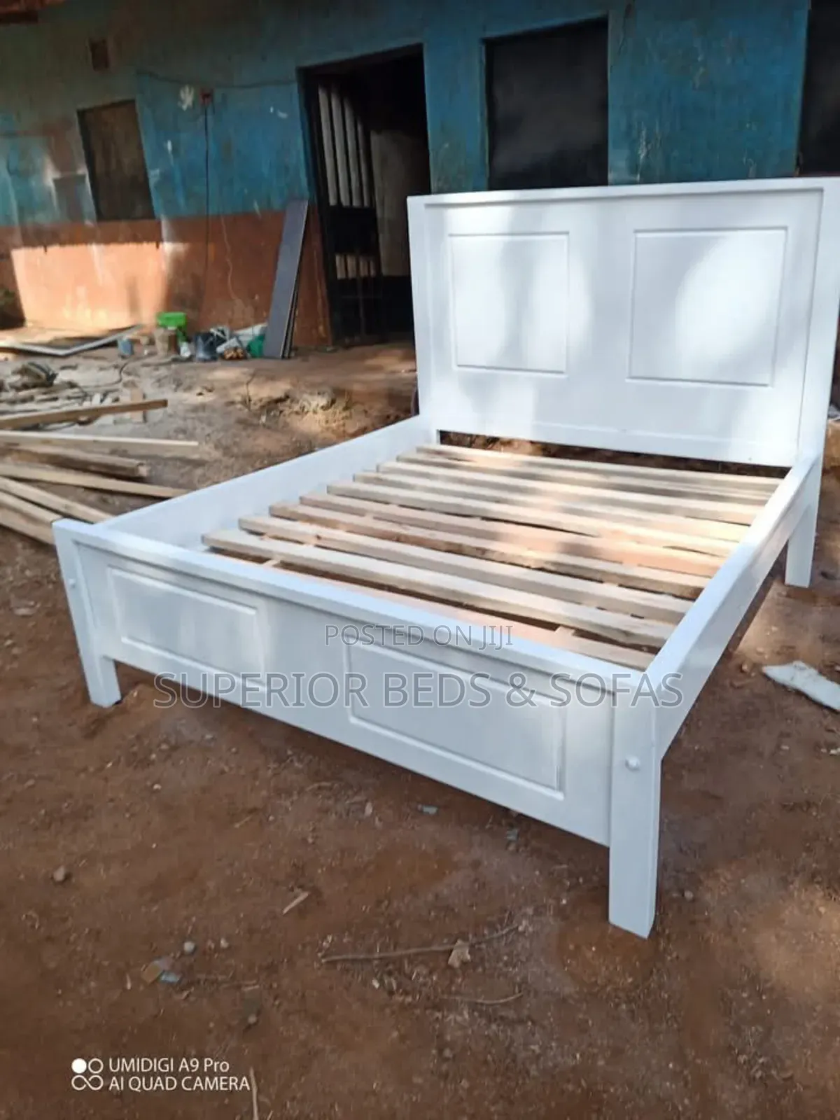 Simple White Panel Bed