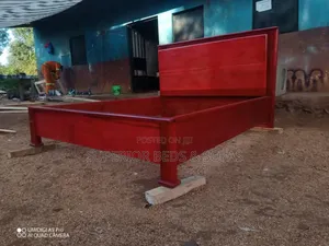 Bold Red Solid Wood Bed Size 5 by 6