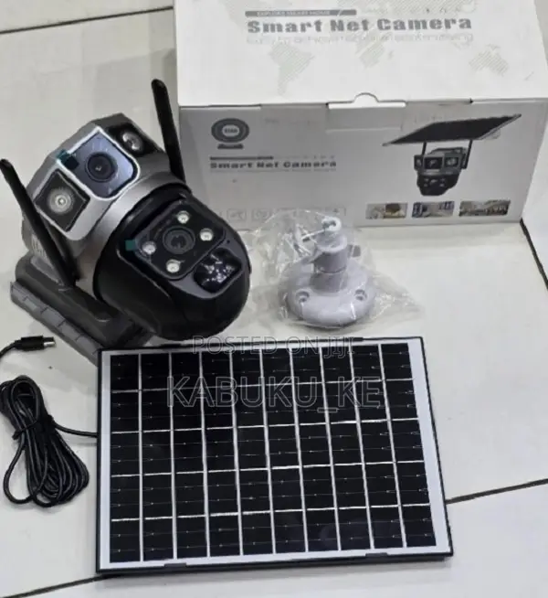 Wifi Wireless Solar Powered Security Camera With Dual Lens