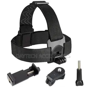 Universal Phone Holder Abs Head Strap Mount - Black