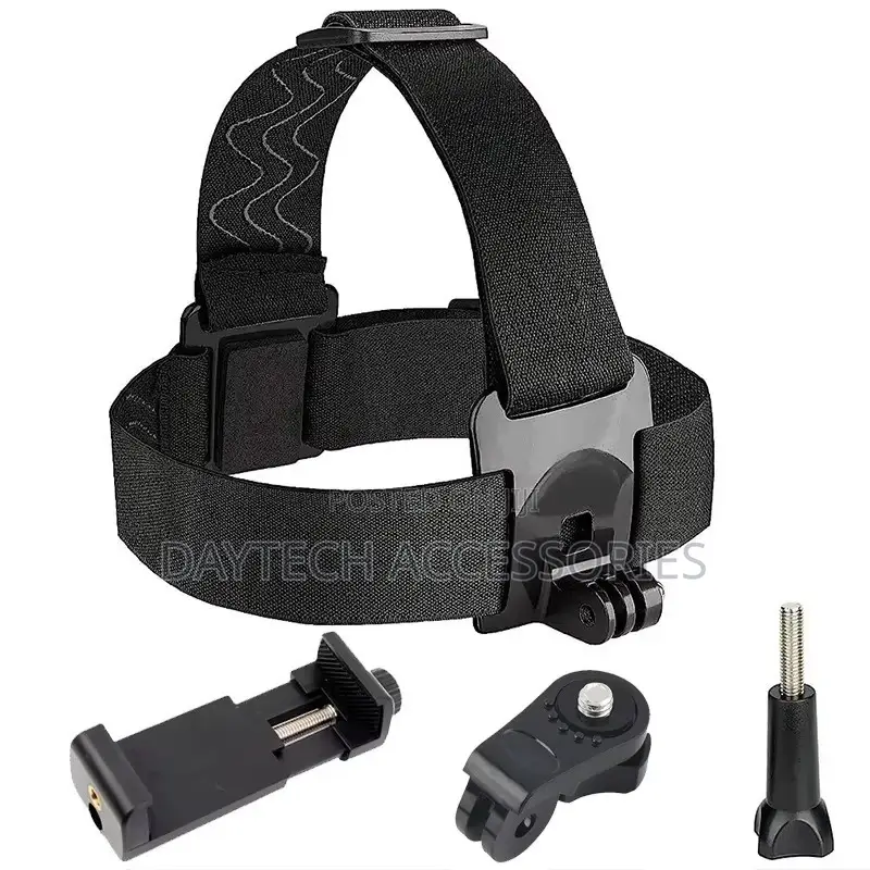 Universal Phone Holder Abs Head Strap Mount - Black