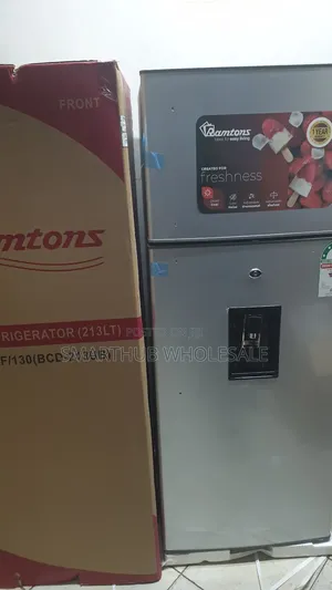 Ramtons 213 Liters 2 Door Fridge + Dispenser, Silver- Rf/130