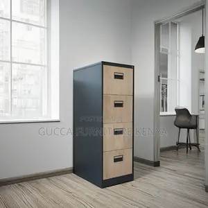 Brown 4-drawer Metallic Filling Office Cabinet