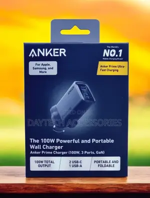 Anker Prime Gan 3-Port Fast PPS Charger - Compact Foldable - Silver