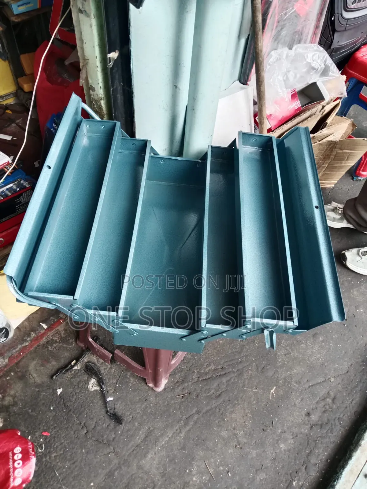 Blue Metallic Empty 3 Levels Workshop Tool Box