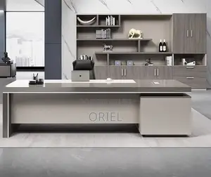 Modern Office Desk : L Shaped Modern Boss Office Executive Desk