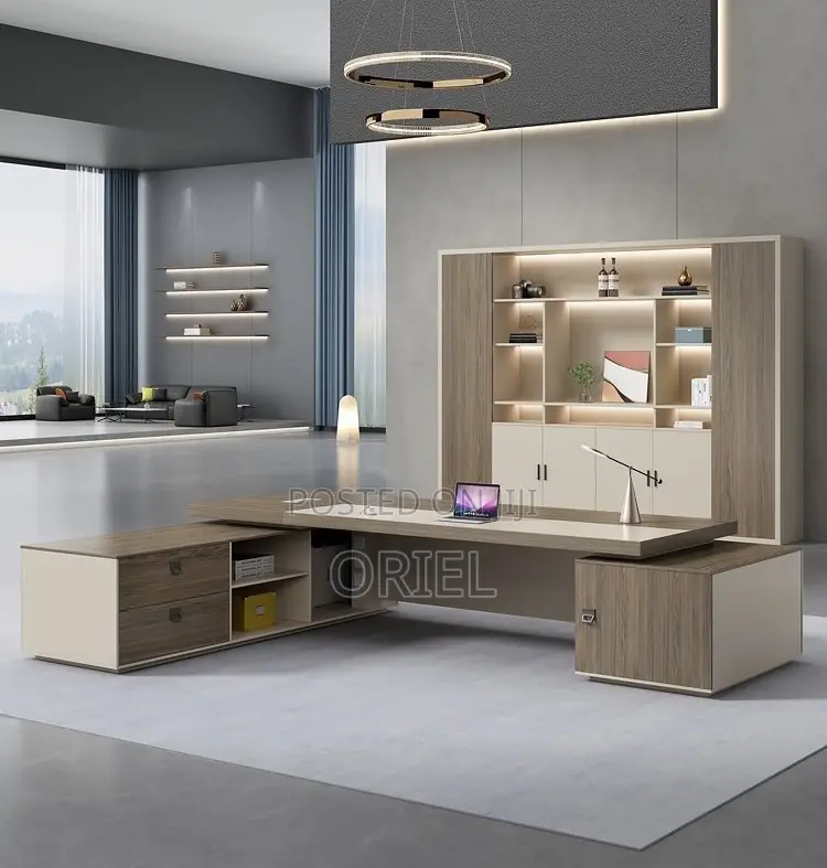 Modern Office Desk : L Shaped Modern Boss Office Executive Desk