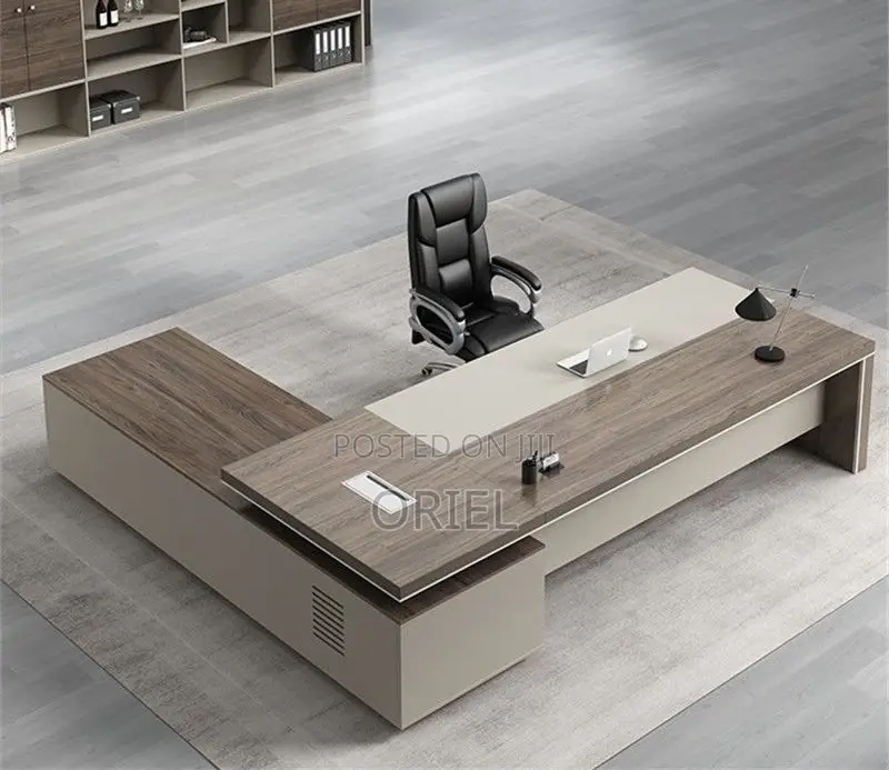 Modern Office Desk : L Shaped Modern Boss Office Executive Desk