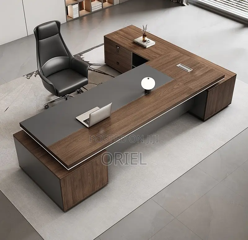 Modern Office Desk : L Shaped Modern Boss Office Executive Desk