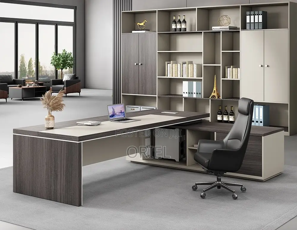 Modern Office Desk : L Shaped Modern Boss Office Executive Desk