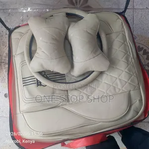 Baije Leather Seat Covers With Headrest Pillow_steeringcover_belt Pad