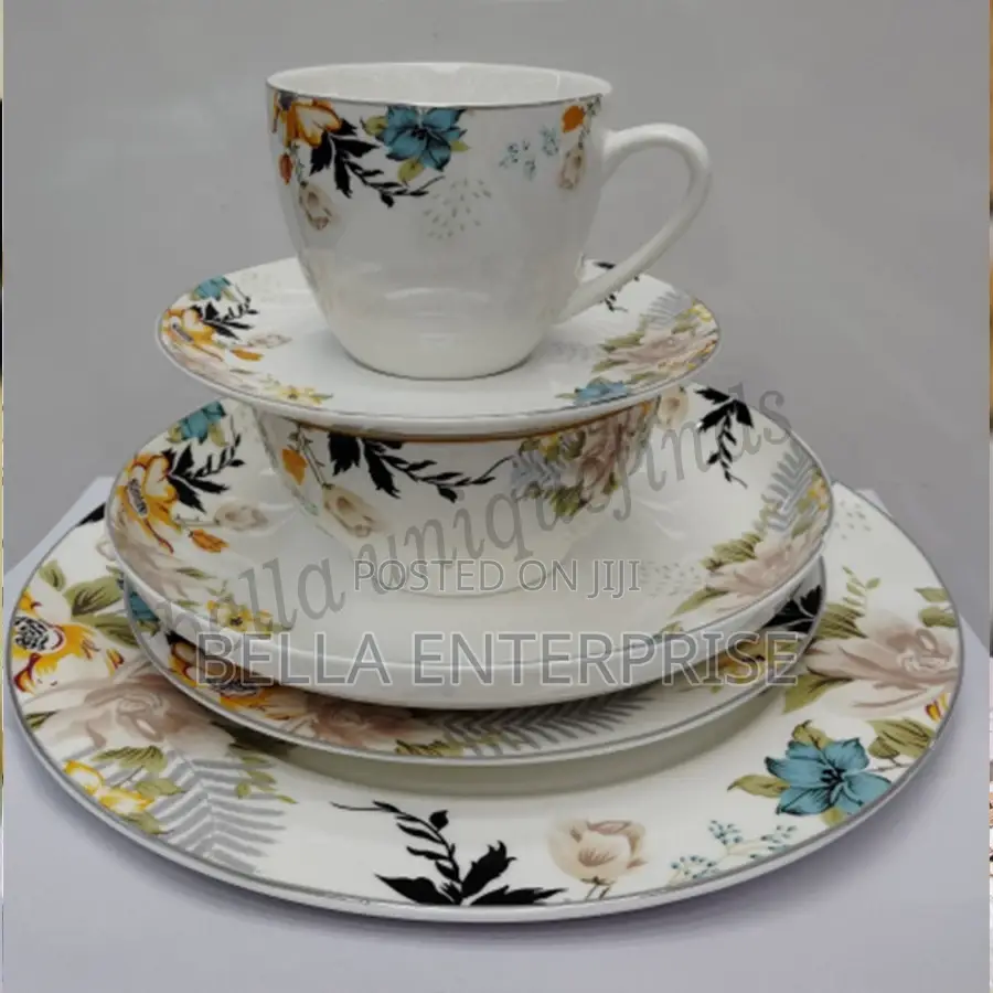 36pc Floral Patterned Dining Set, Which Includes Plates, Bowlsand Cups