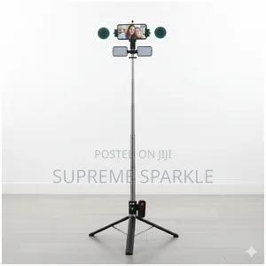 Extendable Selfie Stick Tripod With Integrated Led Fill Lights 1.7m