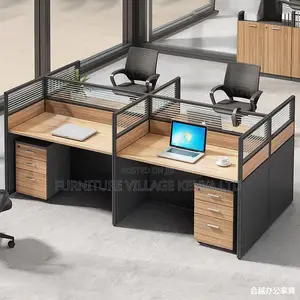Office Workstations| 4-seater Brown Workstation| With Drawers