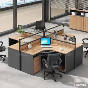 Office Workstations| 4-seater Brown Workstation| With Drawers
