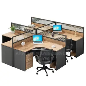Office Workstations| 4-seater Brown Workstation| With Drawers