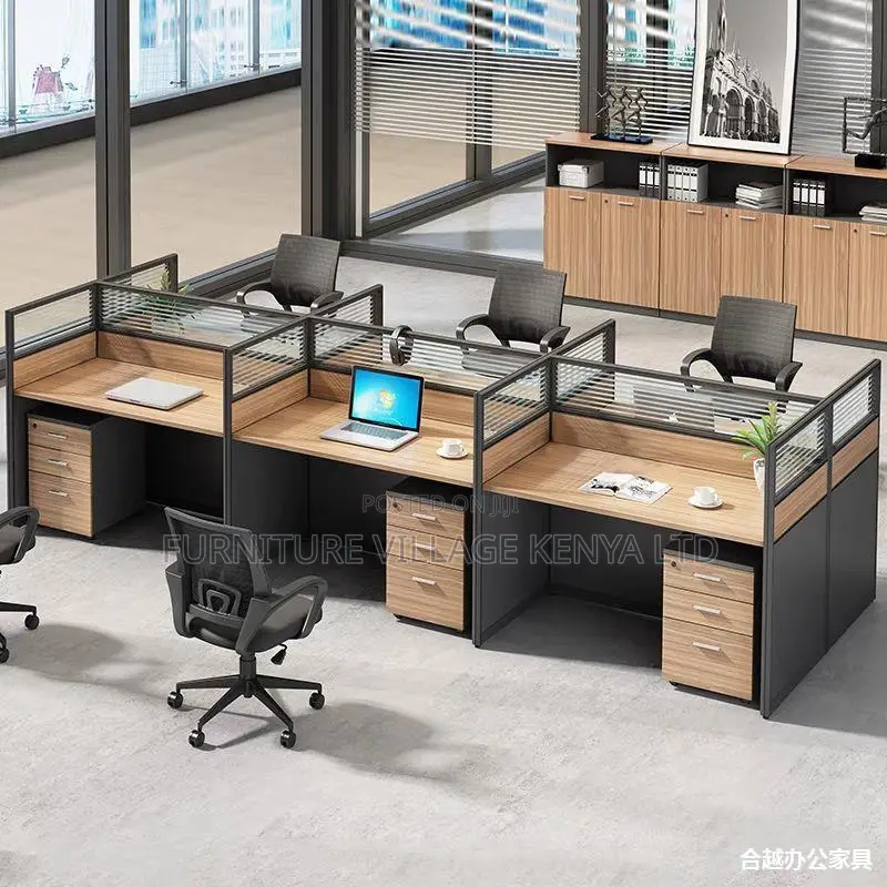 Office Workstations| 4-seater Brown Workstation| With Drawers