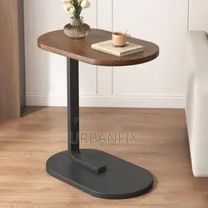 Heavy-Duty C-Shaped Modern Minimalist Side Table for Couch or Sofa