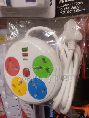 4 Ways 2 Usb 1 Type C Port Power Extension With Fuse Corded 3 Meters