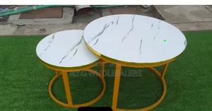 White Marble-Effect Nesting Coffee Table (Mdf) – Modern Stylish