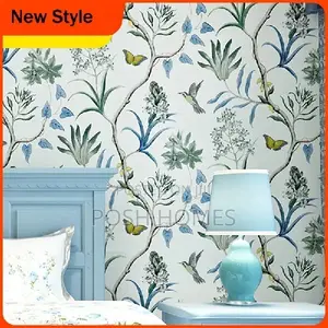 Floral Blue Decorative Wallpapers
