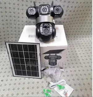 Solar Powered 4g With Sim Card and Mem Card Tripple Lense Camera CCTV