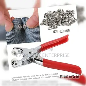 Metallic Snup Button Pliers + 100pc Button Set