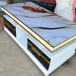 Stylish White Coffee Table, Marble Topped – Perfect for Living Room