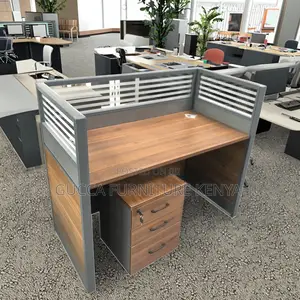 1-seater Office Brown Modular Workstation