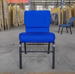 Office Chairs; Medium-Back Wooden Upholstered Church Seat