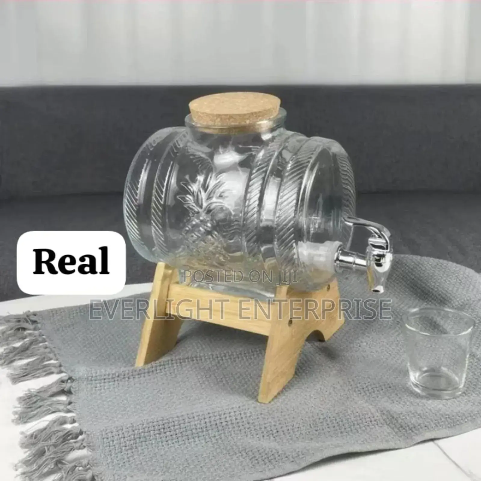 5l Horizontal Glass Drum Barrel Dispenser