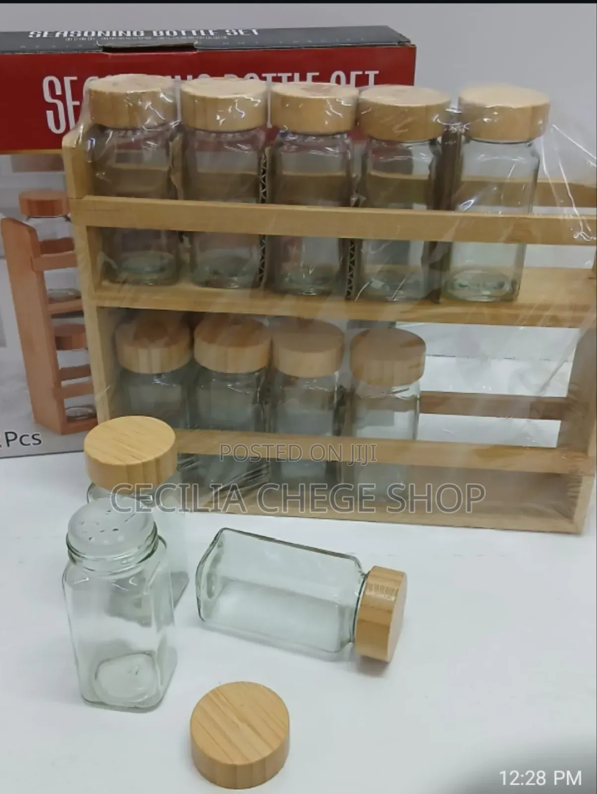 12pc Spice Rack With Labels
