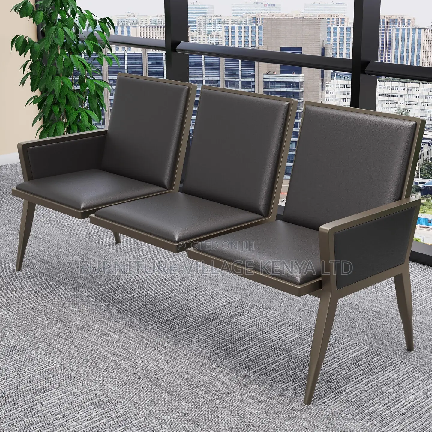 Waiting Bench; 3-link Heavy Duty Office Waiting Bench