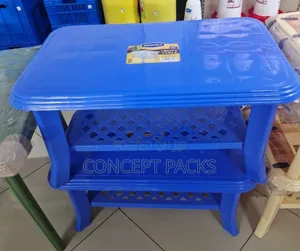 Blue Rectangle Plastic Coffee Table