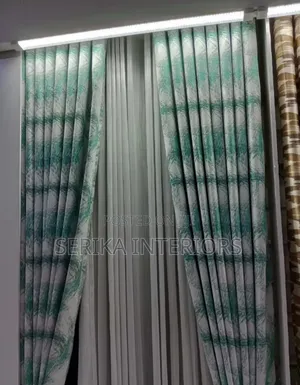 Green Pattern Curtains Curtains Environmental Friendly Approved