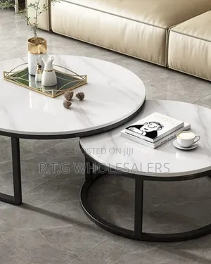 Modern 2-in-1 Marble Table With Black Metal Base