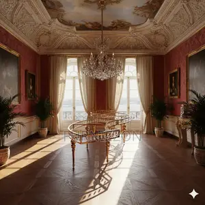 Elegant Gold Moon Glass Top Display Table