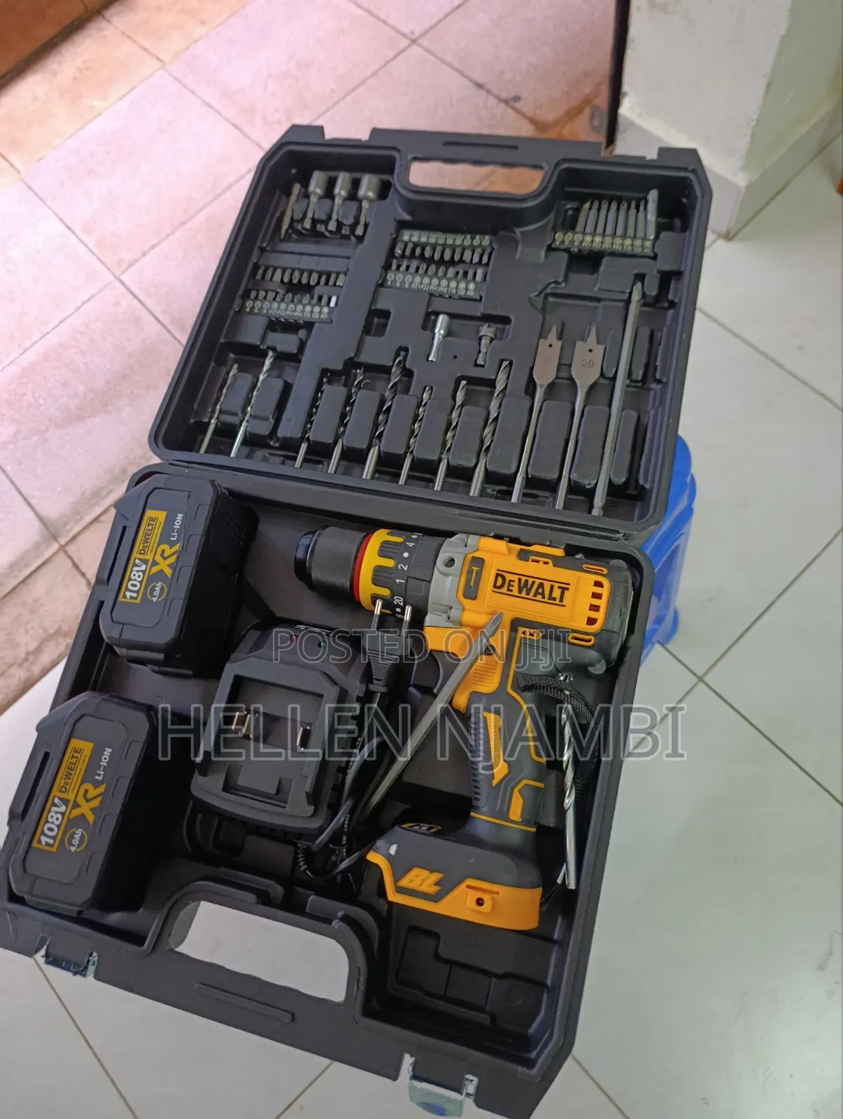 Dewalt 108v Xr Brushless Cordless Drill Kit – 2 Batteries + Bits