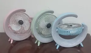 *Rechargeable Colourful Desktop Fan Light (5 Colour Modes)