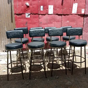 Rasty Gold Fabric Black Chairs