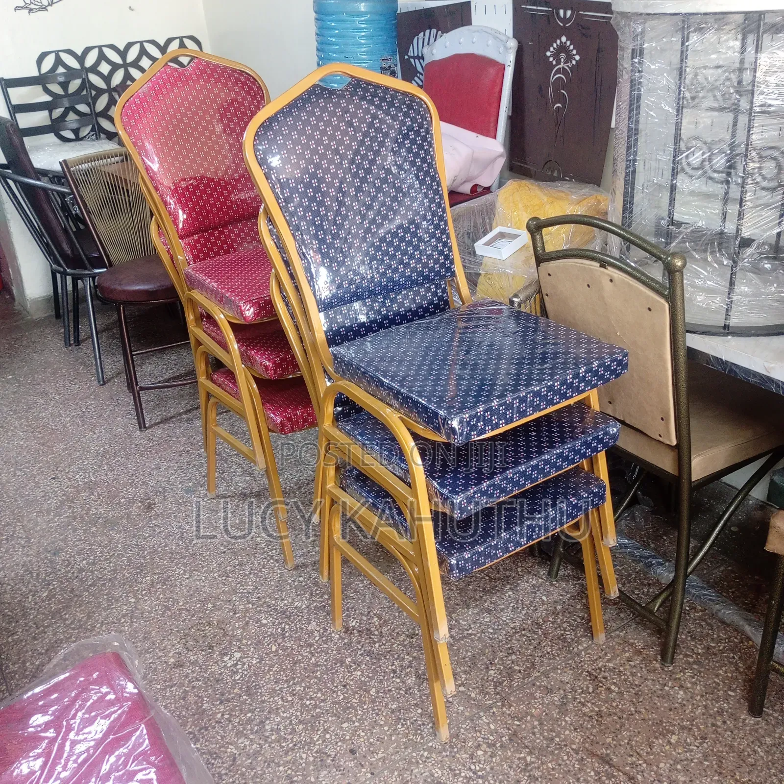Conference Chairs Red and Blue With Power Coating Finish