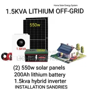 1.5kva Lithium Off-Grid Kit (2)560w Solar - 200 Ah Lithium Ion Battery