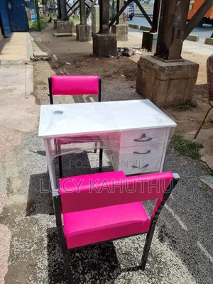 Manicure Table and Pink Office Chairs