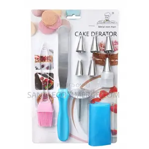 Cake Decorator Set With Piping Nozzles Spatula and Silicone Brush