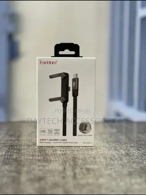 Earldom 240w T-Shaped Usb-C Charging Cable With Foldable Phone Holder