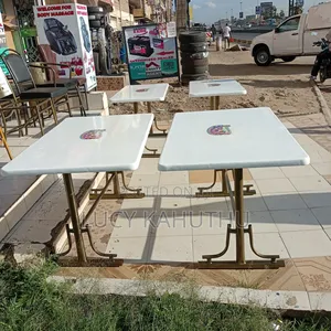 Marble Top Restaurants Table With Power Coating Finish