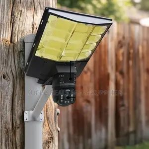 8w Solar Panel 12mp 4g PTZ Multiple Lens Camera With Solar Streetlight